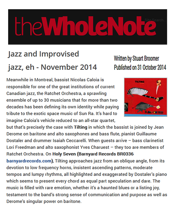 Stuart Broomer The Whole Note